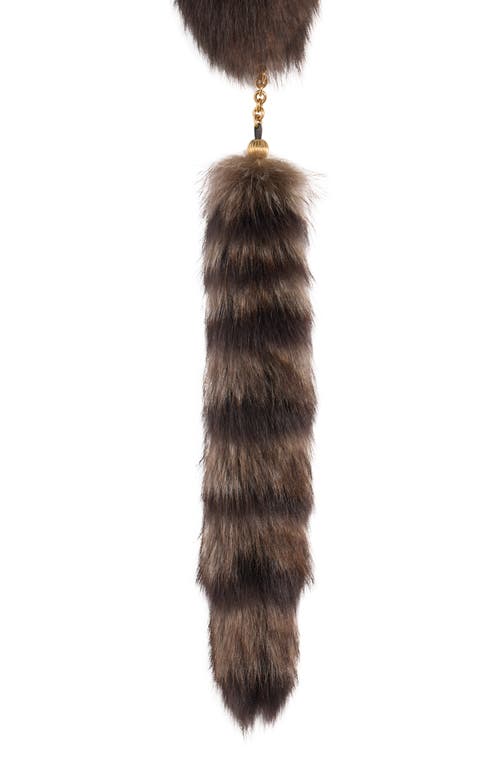Chloé Chain Tails Genuine Shearling Scarf In Brown