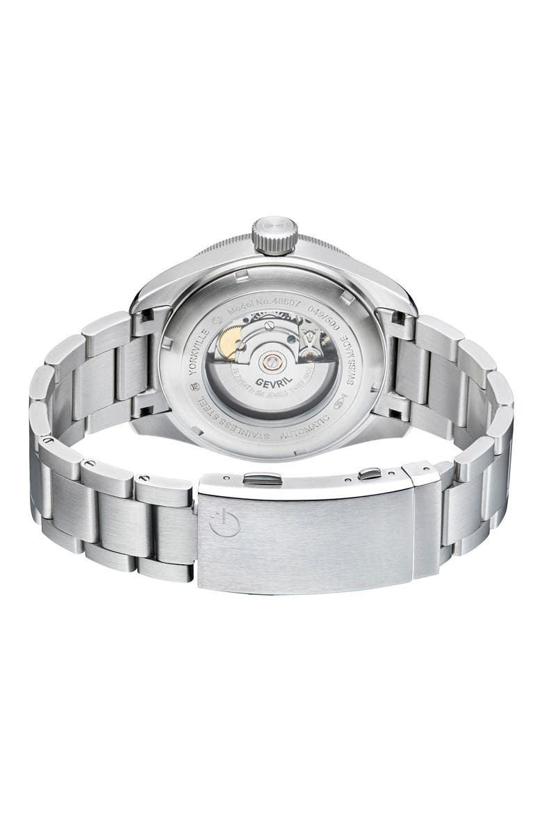 Yorkville Bracelet Watch, 43mm, Alternate, color, SILVER