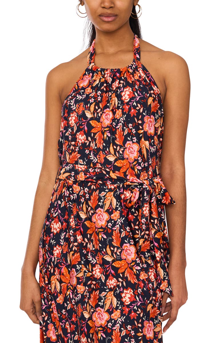 Halogen<sup>®</sup> Tie Waist Halter Maxi Dress, Alternate, color,