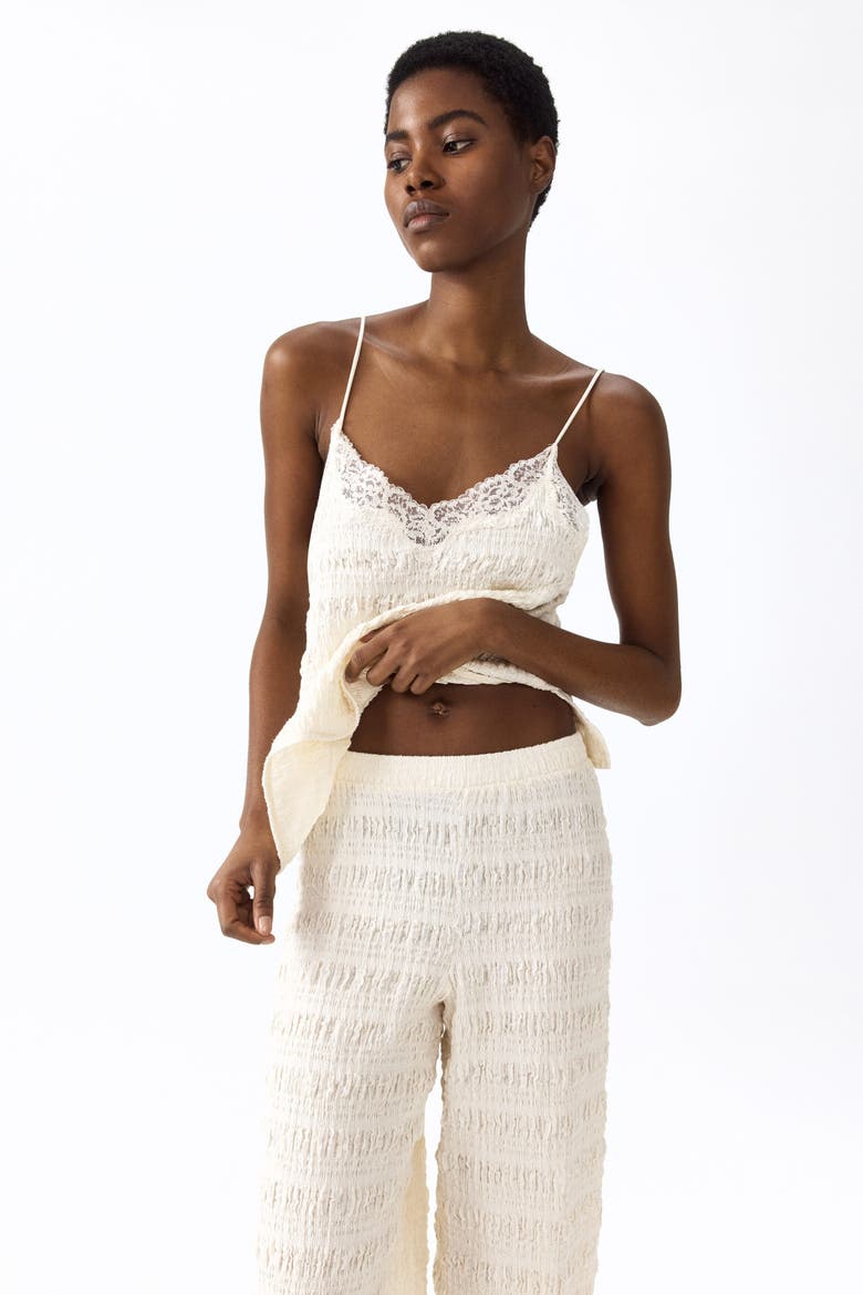 Textured Jersey Balloon Trousers, Alternate, color, Ivory