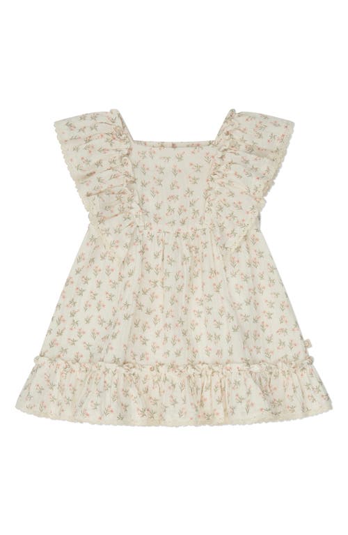 Mori Ruffle Organic Cotton Gauze Dress & Bloomers In Grass Floral