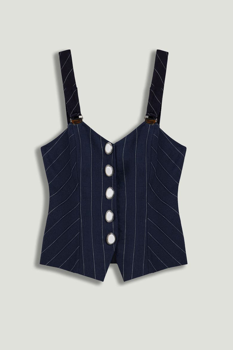 Pinstripe Corset Bustier Top, Alternate, color, Multi-Colored