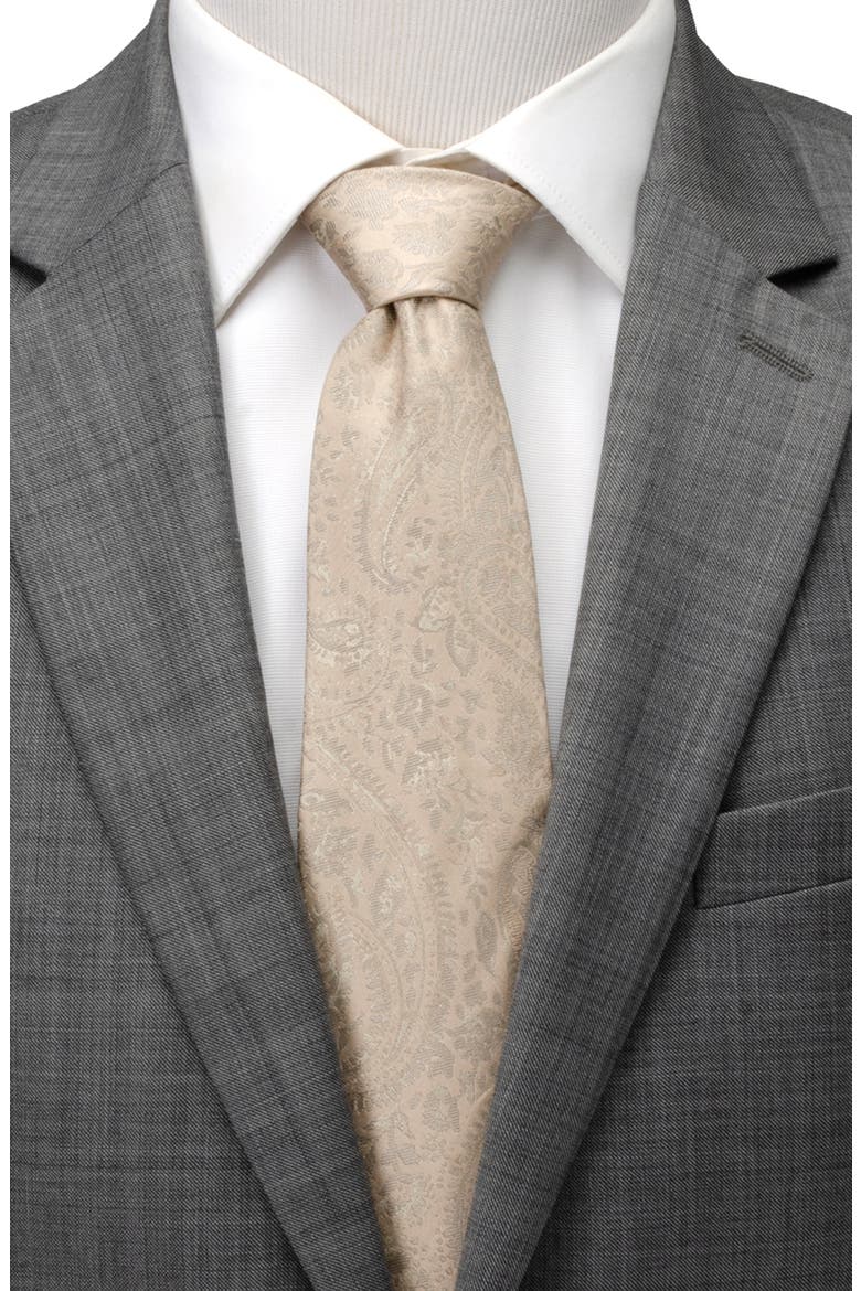 Paisley Silk Tie, Alternate, color, TAN