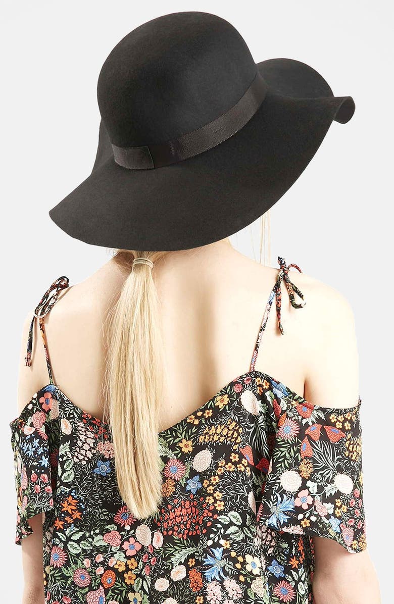 Topshop Floppy Wool Felt Hat, Alternate, color,