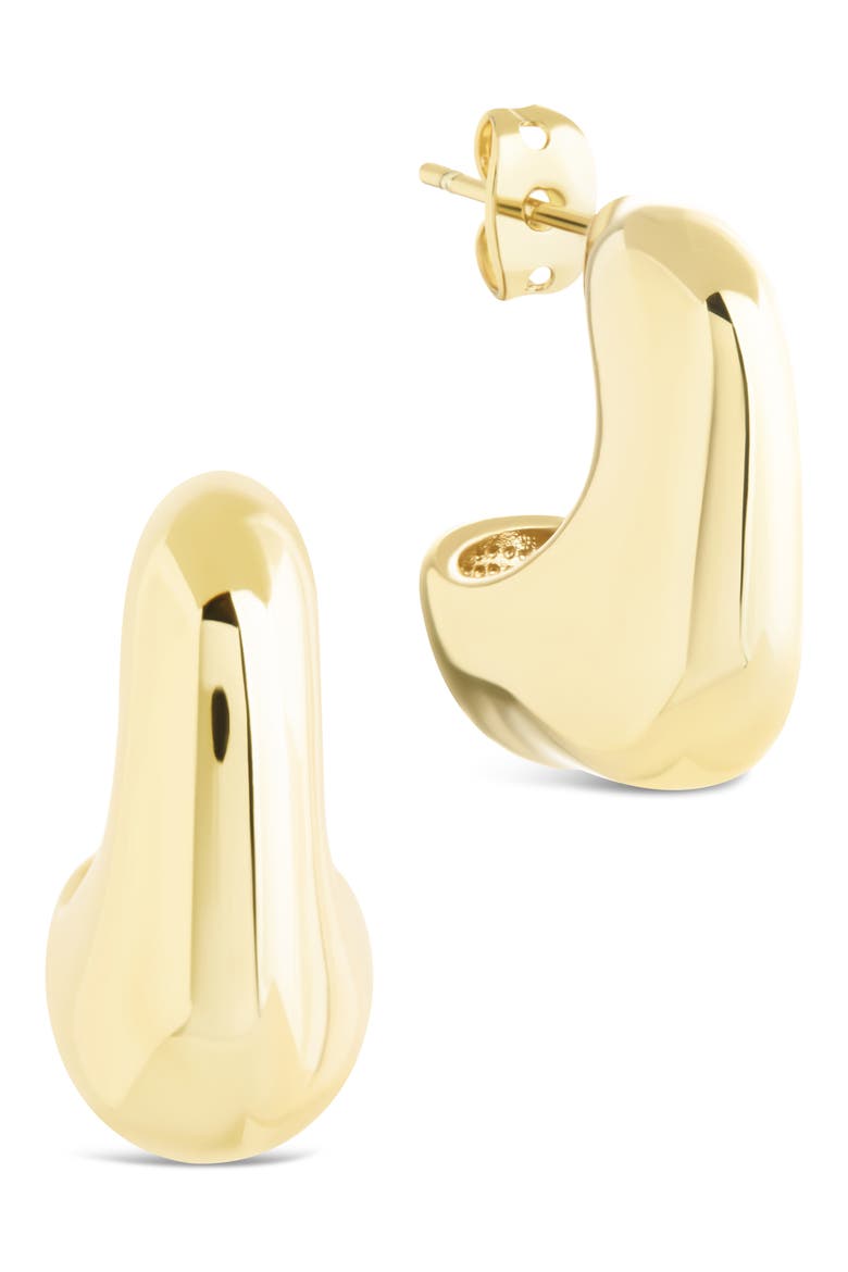 Demi Chunky Molten Hoop Earrings, Main, color, GOLD
