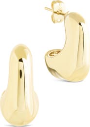 Sterling Forever Demi Chunky Molten Hoop Earrings
