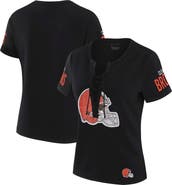 WEAR by Erin Andrews Women's WEAR by Erin Andrews x Gracie Hunt Black Cleveland Browns Draft Me Lace-Up T-Shirt