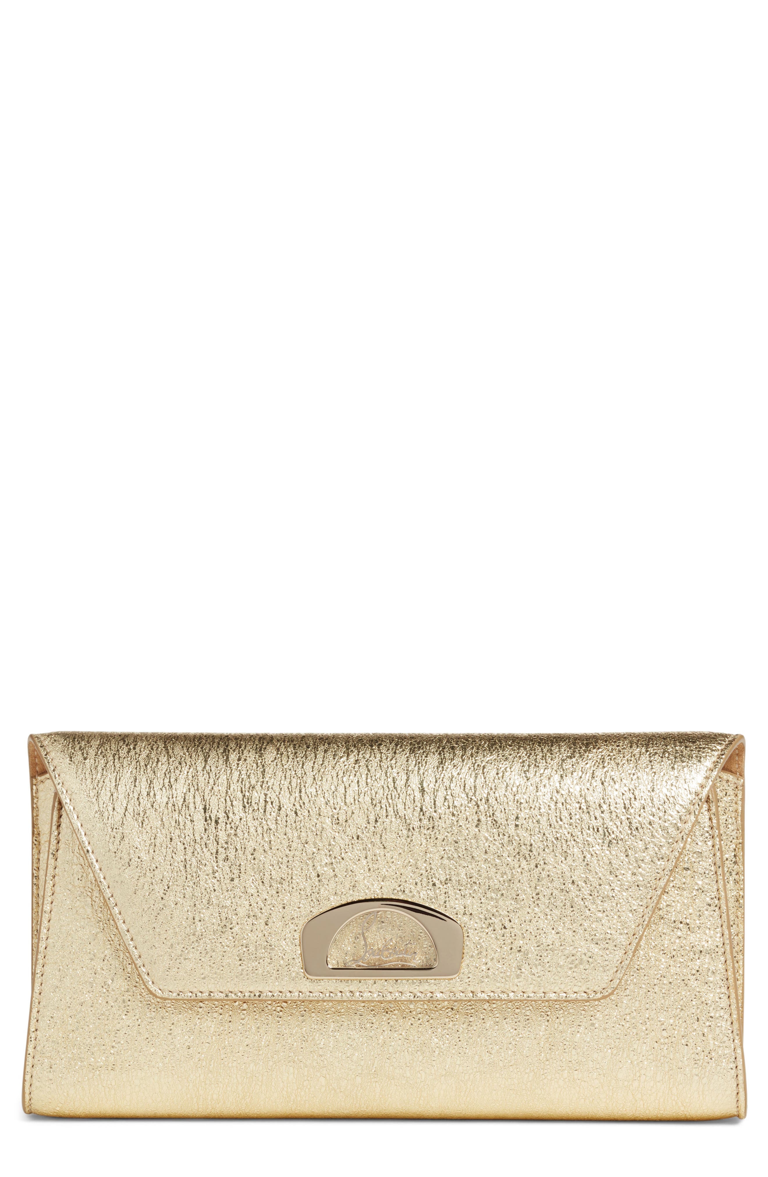Christian Louboutin Vero Dodat Metallic Calfskin Clutch, Main, color, 