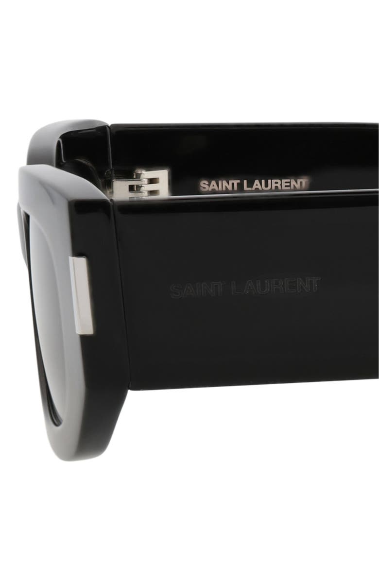 Saint Laurent 51mm Rectangular Sunglasses, Alternate, color, Black Black Black
