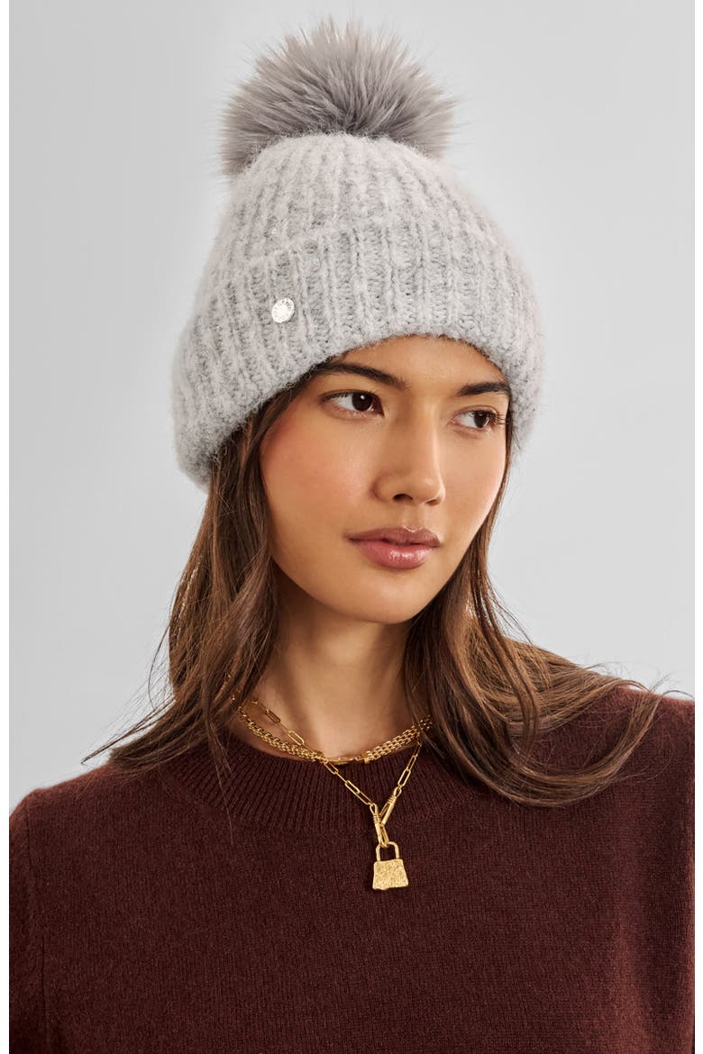 Sequin Soft Knit Hat, Alternate, color, Light Grey