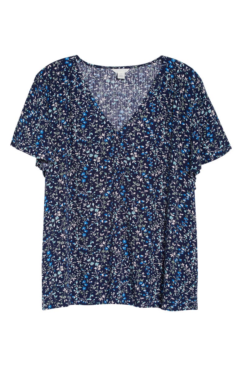 Caslon<sup>®</sup> Dobby Print Flutter Sleeve Top, Alternate, color, 