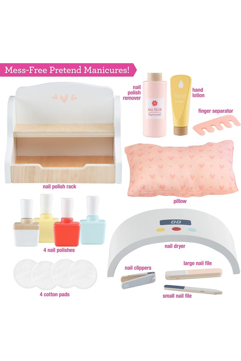 Pretend Nail Salon Wooden Play Set, Alternate, color, Pink