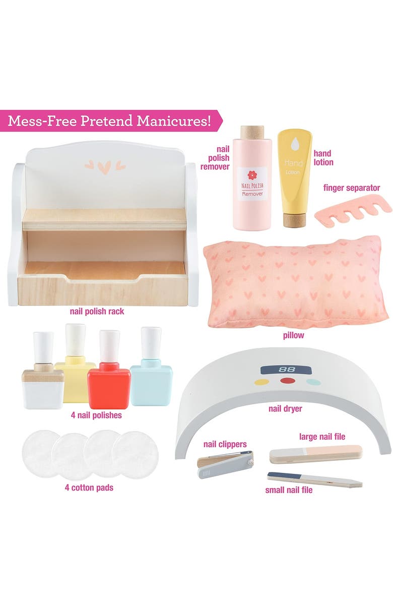 SVAN Pretend Nail Salon Wooden Play Set, Alternate, color, Pink