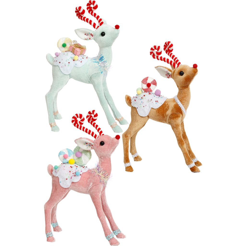 Mark Roberts Candied Deer, Medium, Set Of 3 In Multi