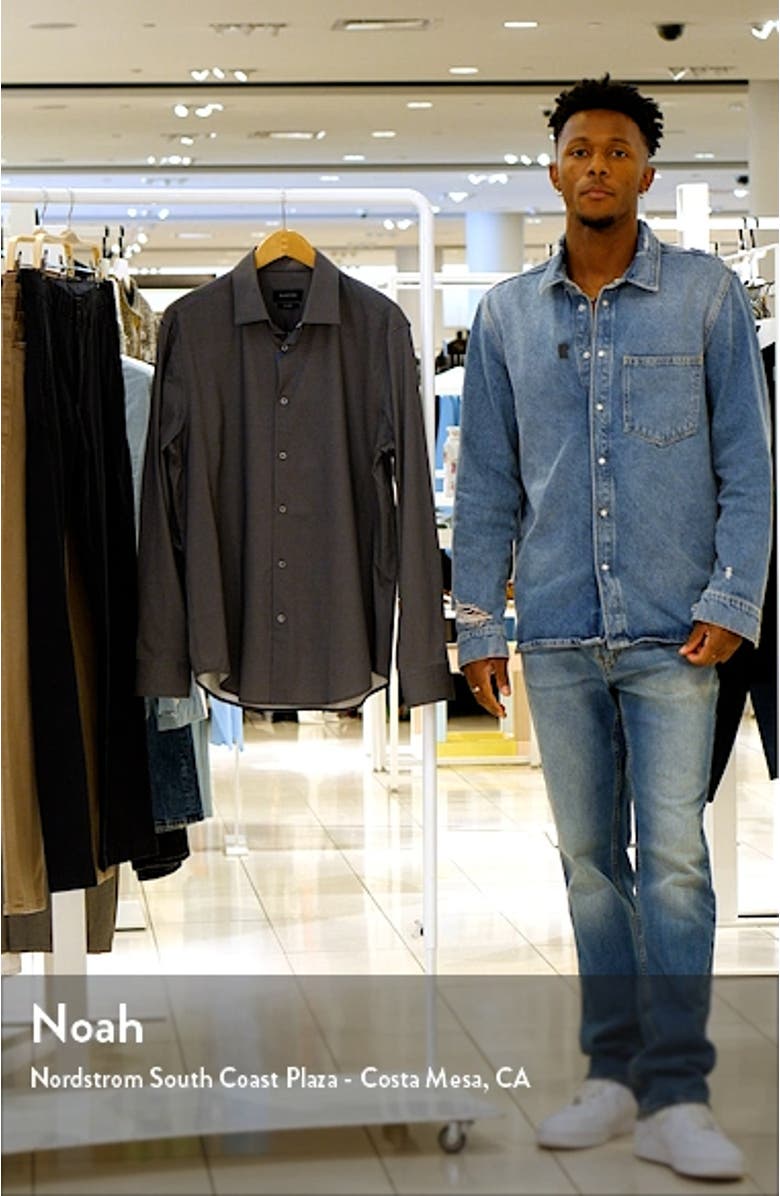 James OoohCotton<sup>®</sup> Trim Fit Stripe Button-Up Shirt, sales video thumbnail