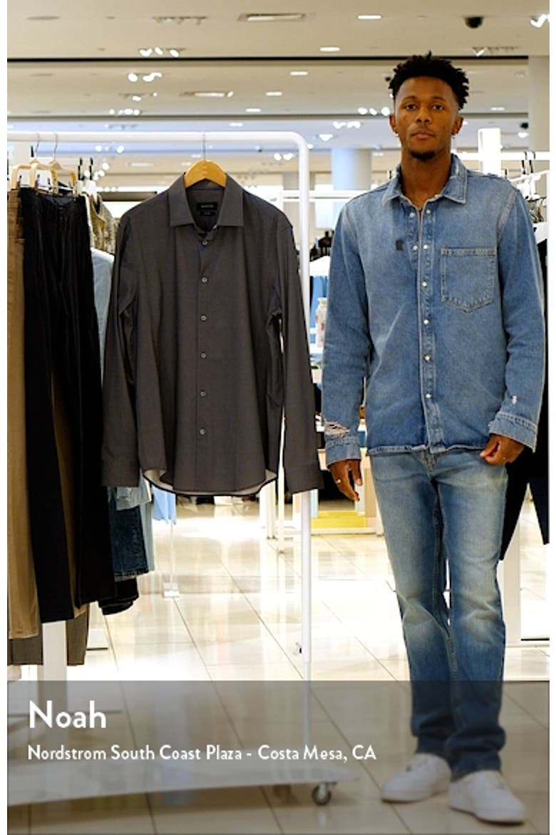 James OoohCotton® Trim Fit Stripe Button-Up Shirt video