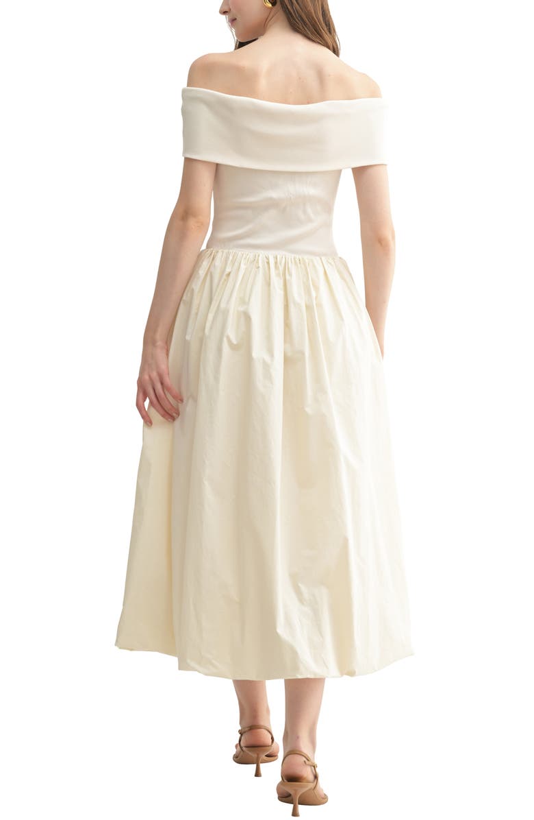 Lush Off-the-Shoulder Fit & Flare Midi Dress, Alternate, color, 