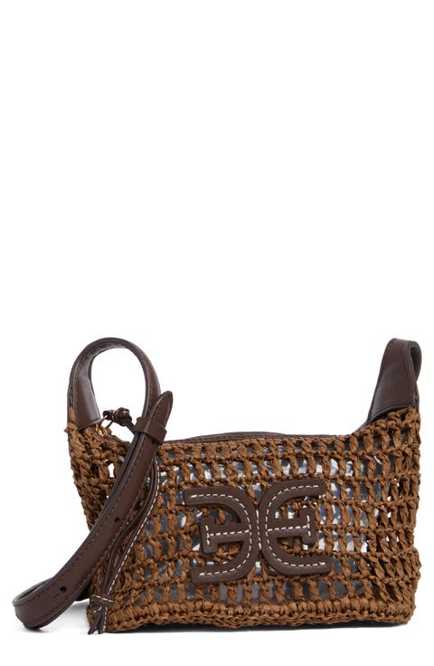 Lizzie Raffia Crossbody Bag
