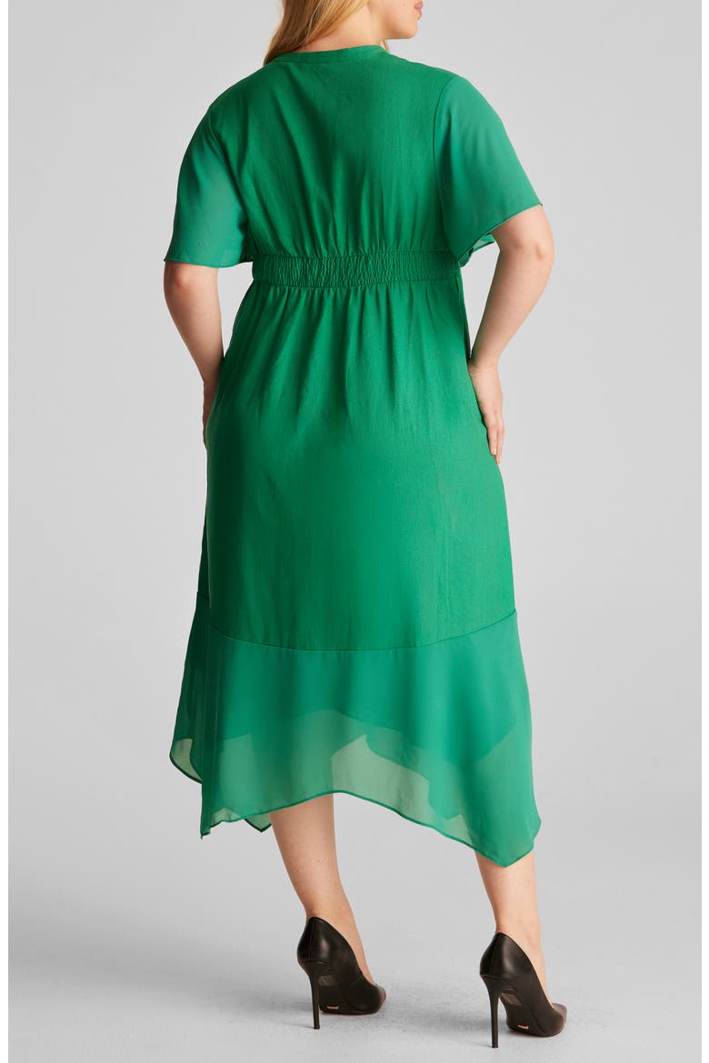Claudia Linen Blend A-Line Dress, Alternate, color, GREEN