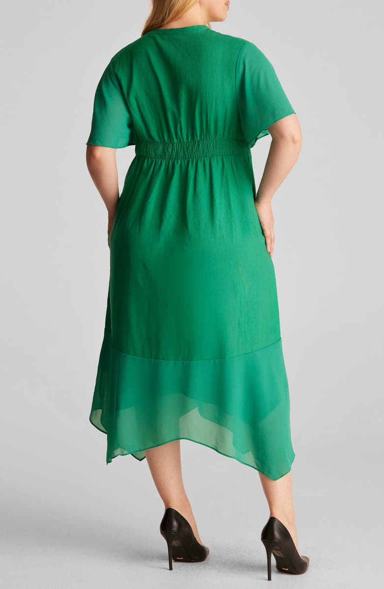 Estelle Claudia Linen Blend A-Line Dress, Alternate, color, Green