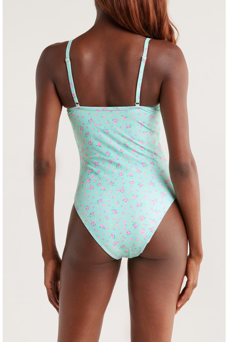 Double Ruffle Underwire One-Piece Swimsuit, Alternate, color, MINT MACARON