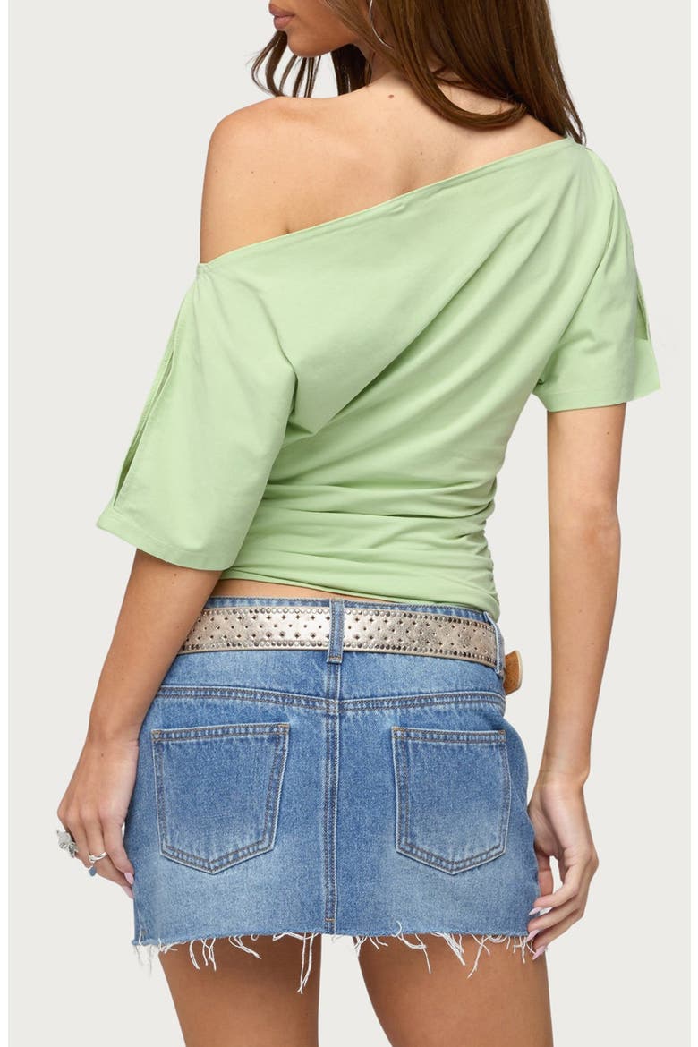 Feng Ruched Off the Shoulder Top, Alternate, color, SAGE