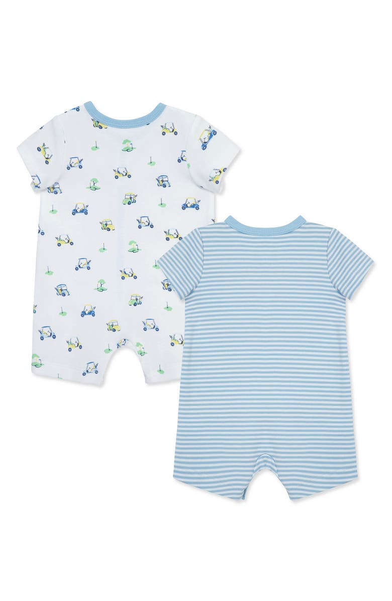 Little Me 2-Pack Short Sleeve Rompers, Alternate, color,