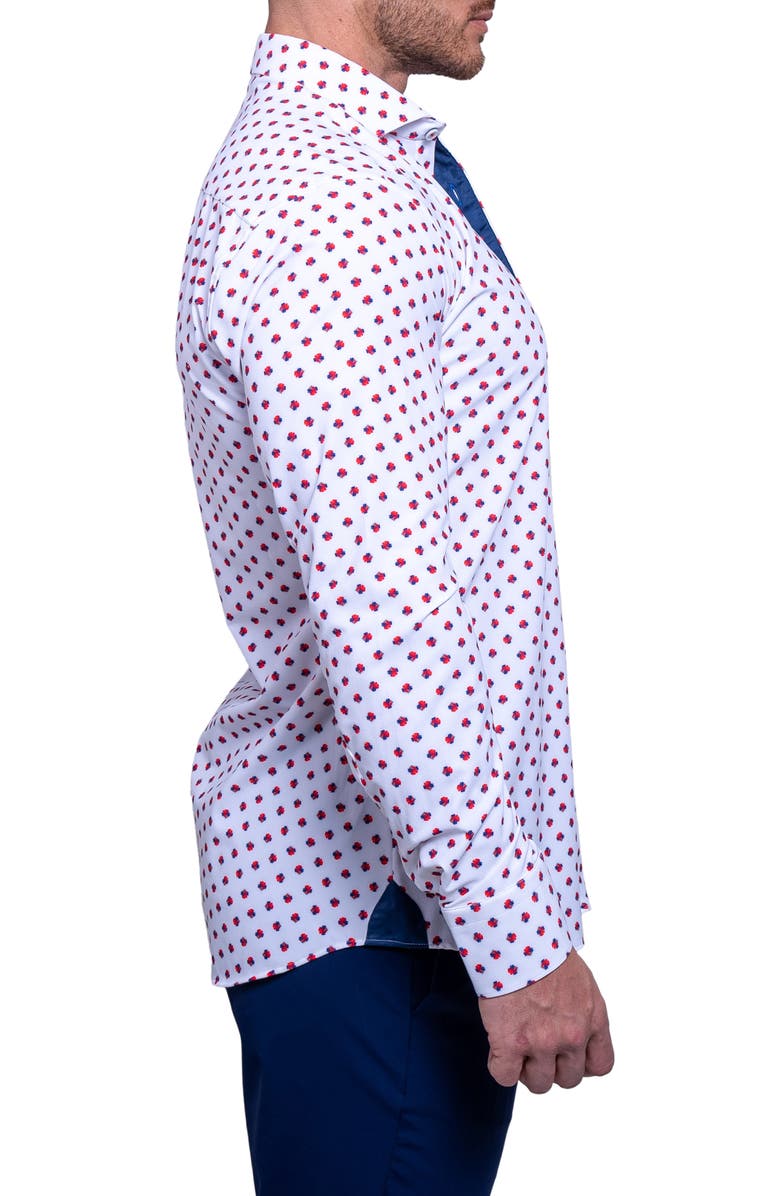 Maceoo Einstein Resistance Contemporary Fit Stretch Button-Up Shirt, Alternate, color, White
