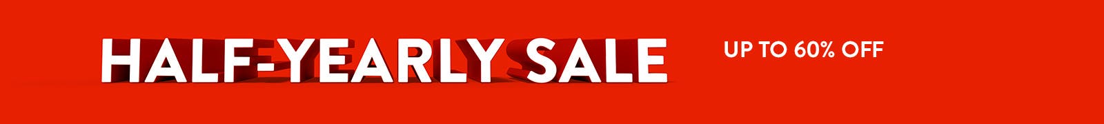 Half-Yearly Sale: up to 60% off.