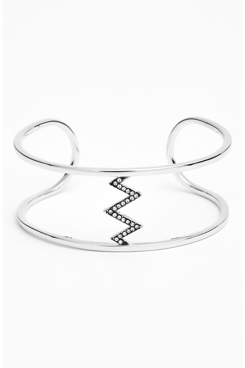 Open Chevron Cuff, Main, color, SILVER/ BLACK DIAMOND