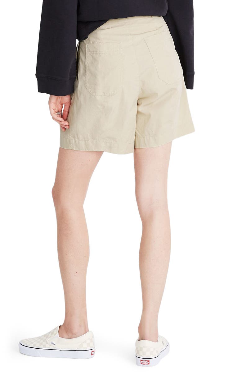 Madewell Poplin Pleated Shorts, Alternate, color,