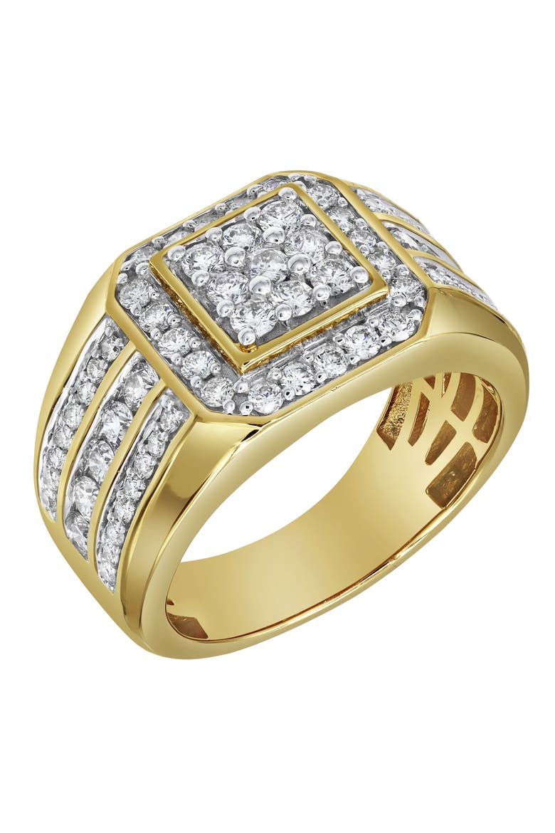 Hexonic Deluxe 14K Yellow Gold Diamond Men Statement Ring - 1.74ct., Alternate, color, 14K Yellow Gold