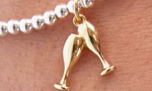 Estella Bartlett Sienna Champagne Beaded Stretch Bracelet In Metallic