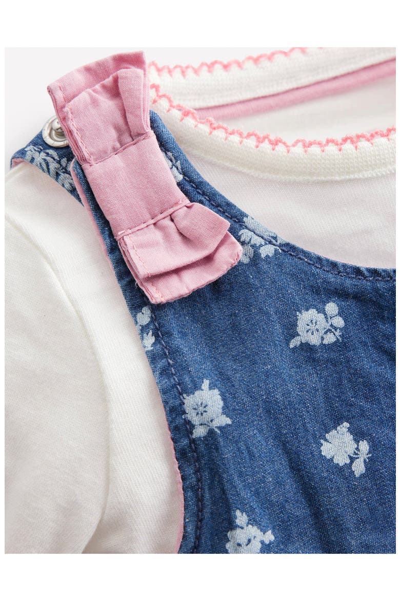 Kids' Chambray Overalls and T-Shirt Set, Alternate, color, CHAMBRAY ROSES