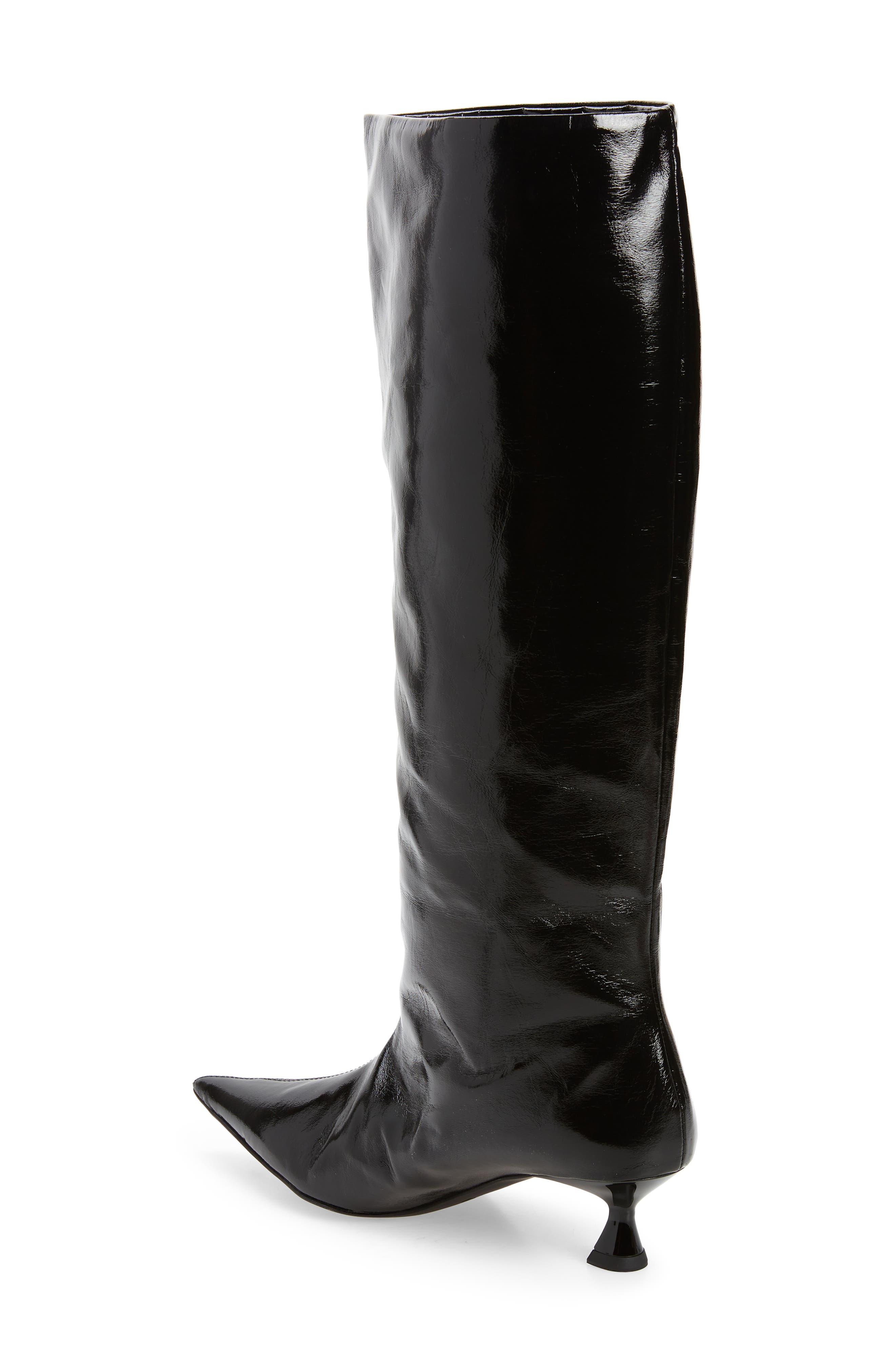 Ganni Slouchy Pointed Toe Knee High Boot, Alternate, color, 