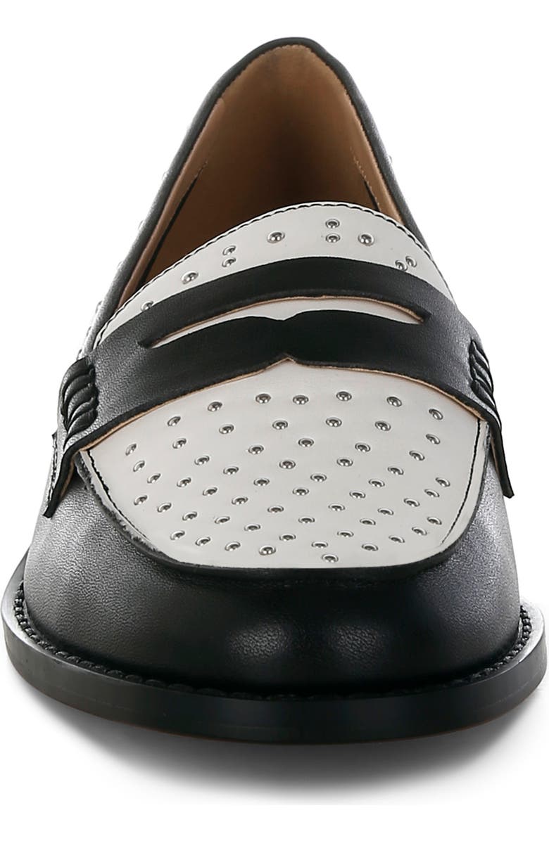 Rag & Co Raisa Penny Loafer, Alternate, color, Black/ Off White