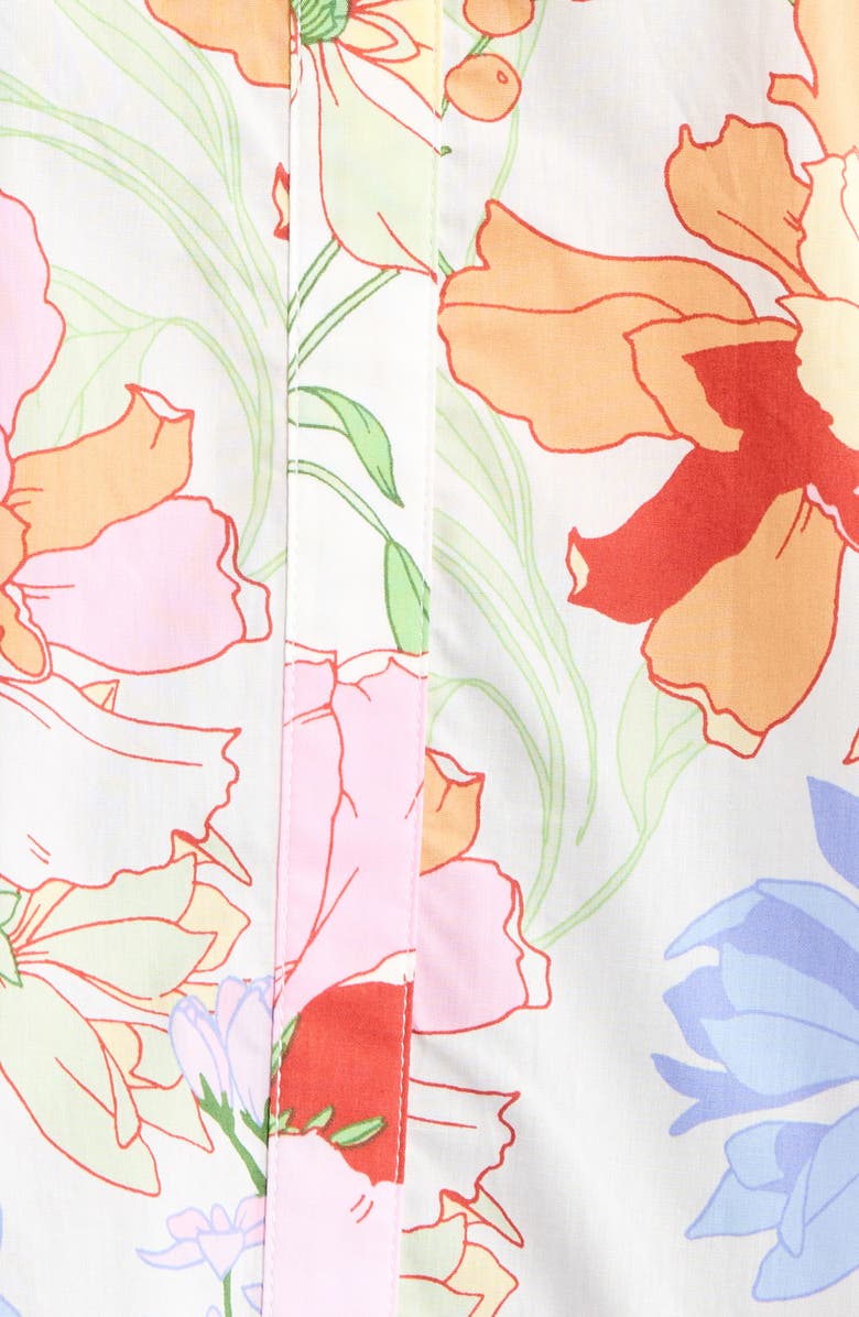 SUGARLIPS Floral Split Neck Top, Alternate, color, White-Multi