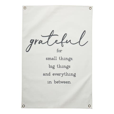 Grateful Canvas Wall Decor Natural Cotton Art for Indoor Use