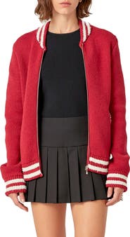 English Factory Knit Bomber Jacket