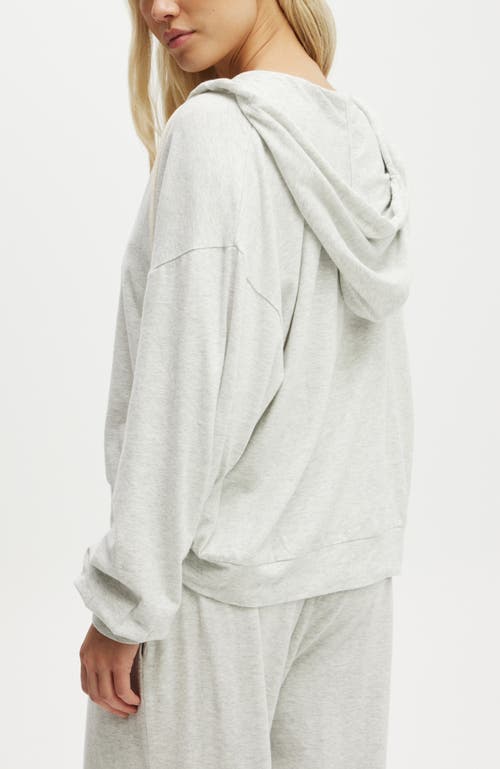 Cotton On Body Light Weight Super Soft Hooded Zip Through In Light Grey Marle