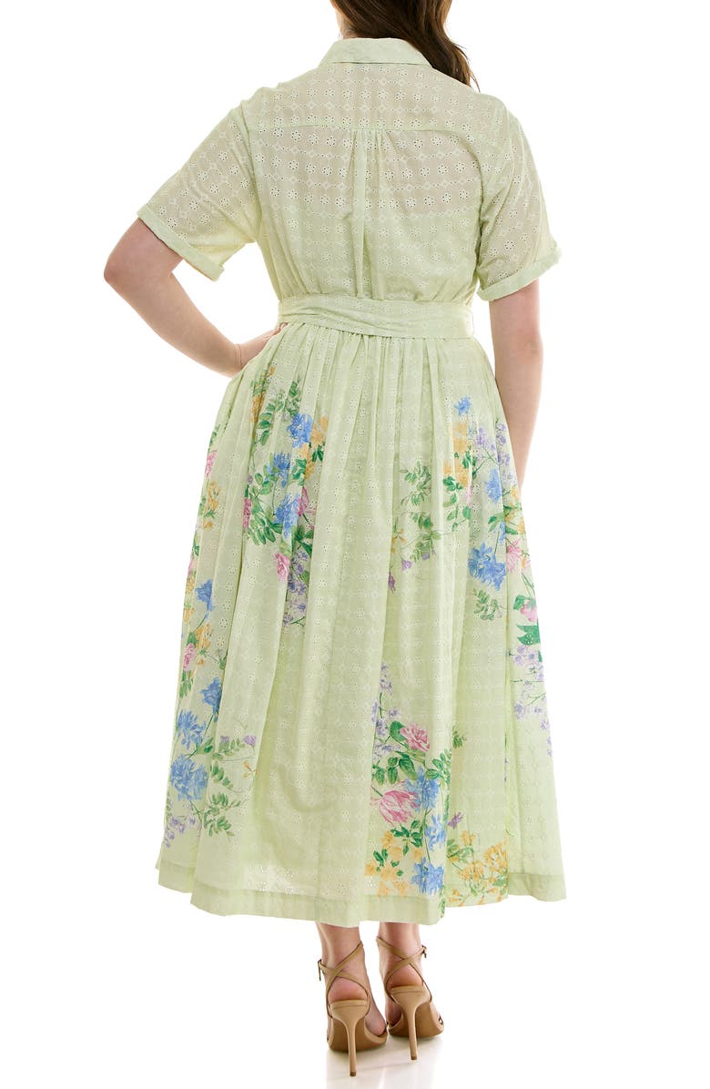 Taylor Dresses Floral Eyelet Shirtdress, Alternate, color,