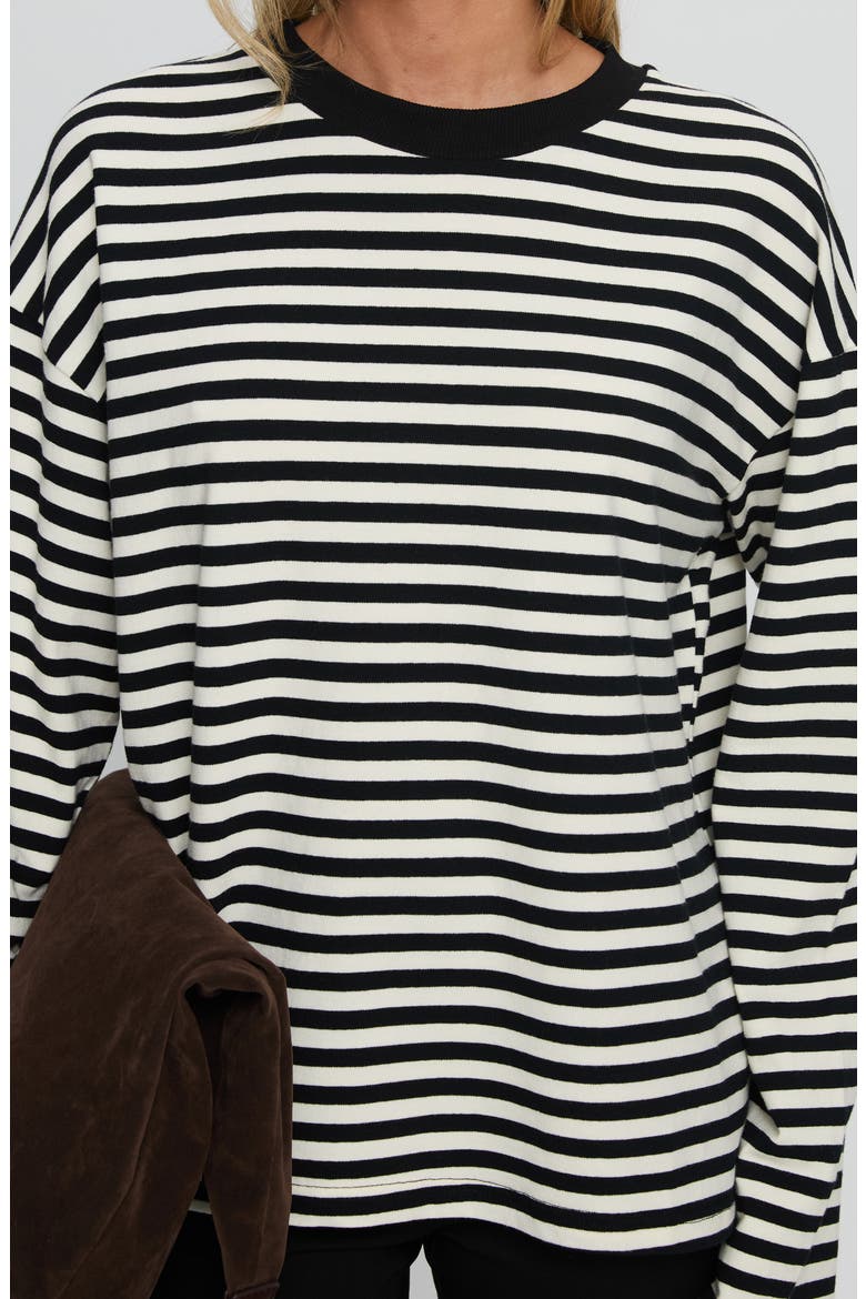 Settle Down Stripe Oversize T-Shirt, Alternate, color, WHITE