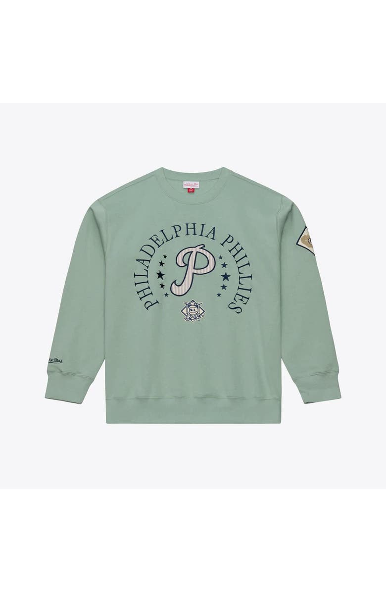 Mitchell & Ness Men's Mitchell & Ness Green Philadelphia Phillies Yacht Rock Fleece Sweatshirt, Main, color, Green