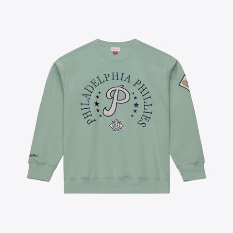 Men's Mitchell & Ness Green Philadelphia Phillies Yacht Rock Fleece Sweatshirt