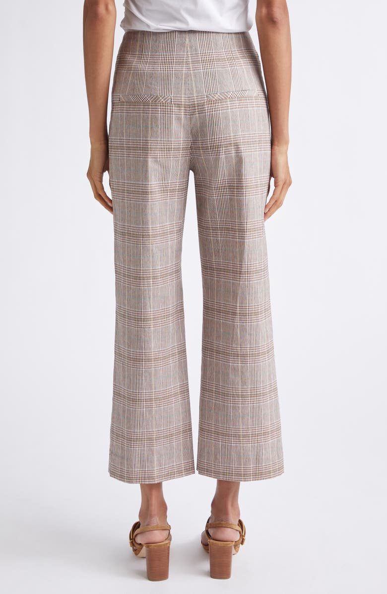 Veronica Beard Dova High Waist Glen Check Ankle Pants, Alternate, color, Raisin Multi