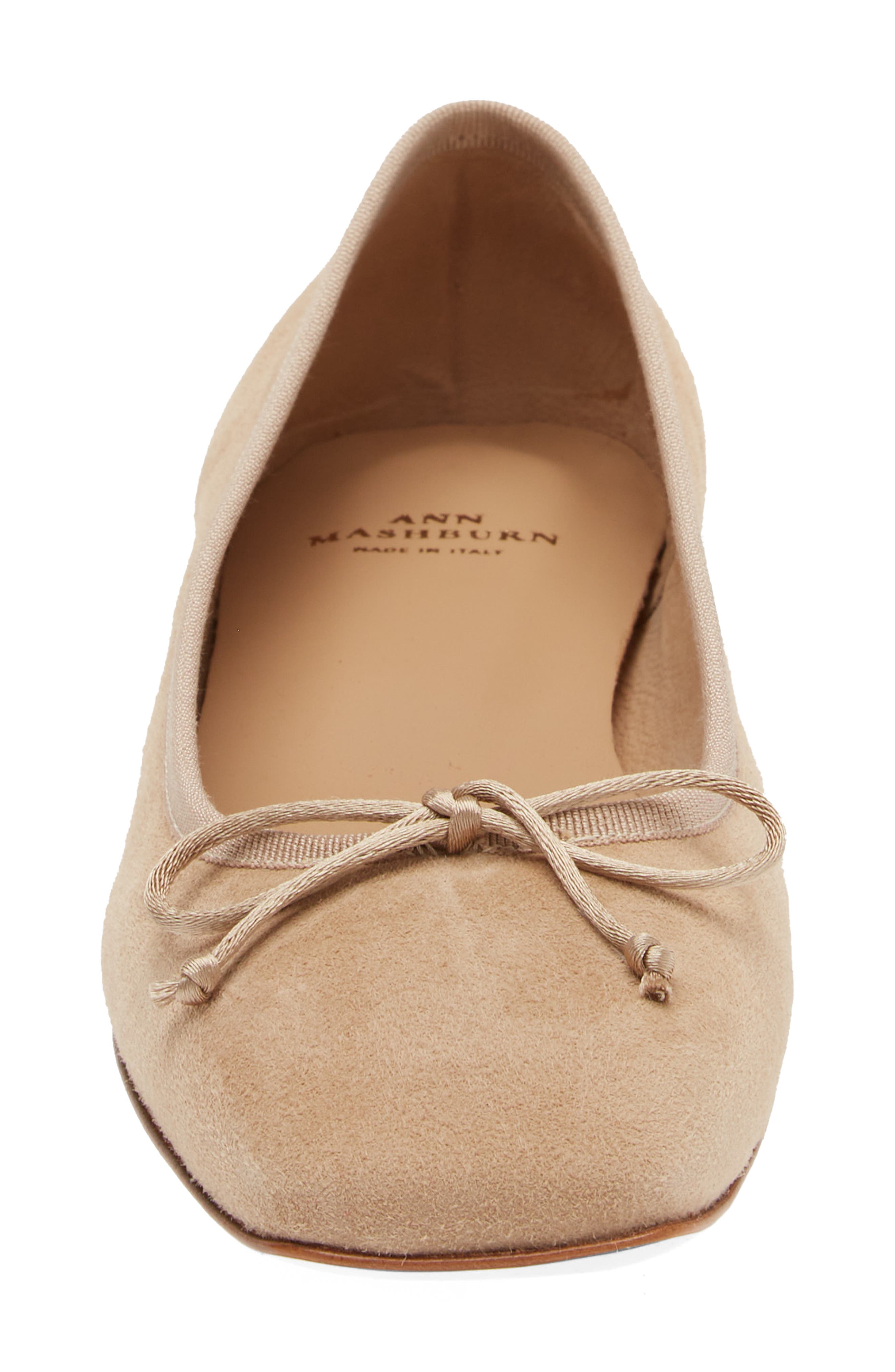Square Toe Ballet Flat, Alternate, color, CAMEL SUEDE