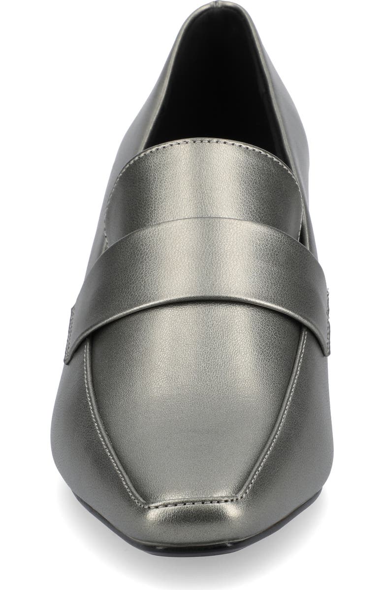 Journee Collection Celina Croc Embossed Loafer Pump - Wide Width Available, Alternate, color, Pewter