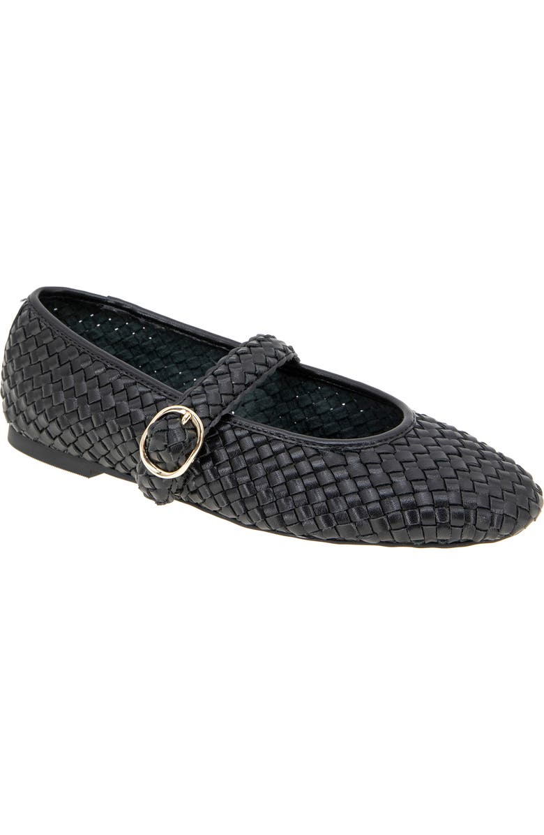 BCBGeneration Elayen Woven Mary Jane Flat, Main, color, Black