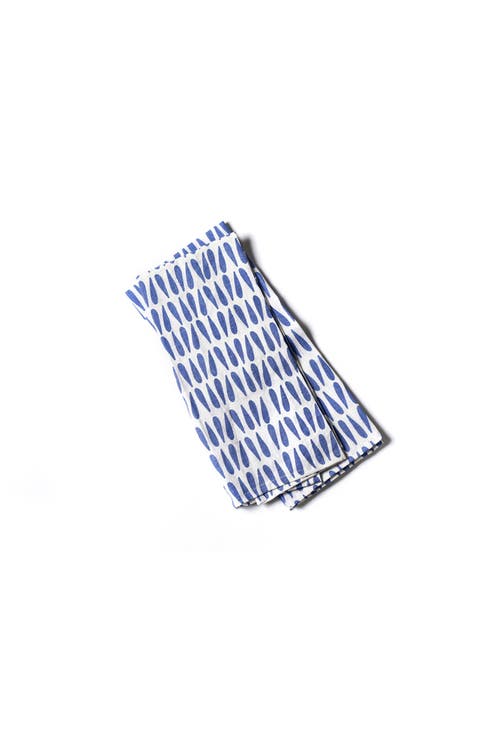 Iris Blue Drop Kitchen Towels Set of 4