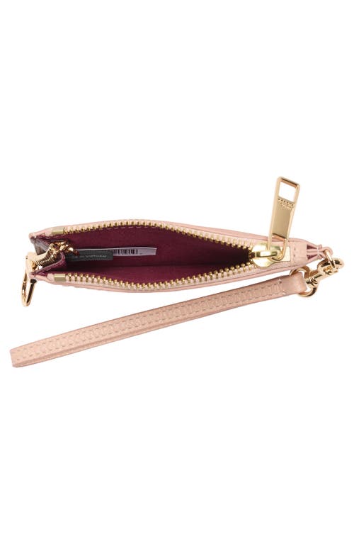 Marc Jacobs Top Zip Leather Wristlet In Pink